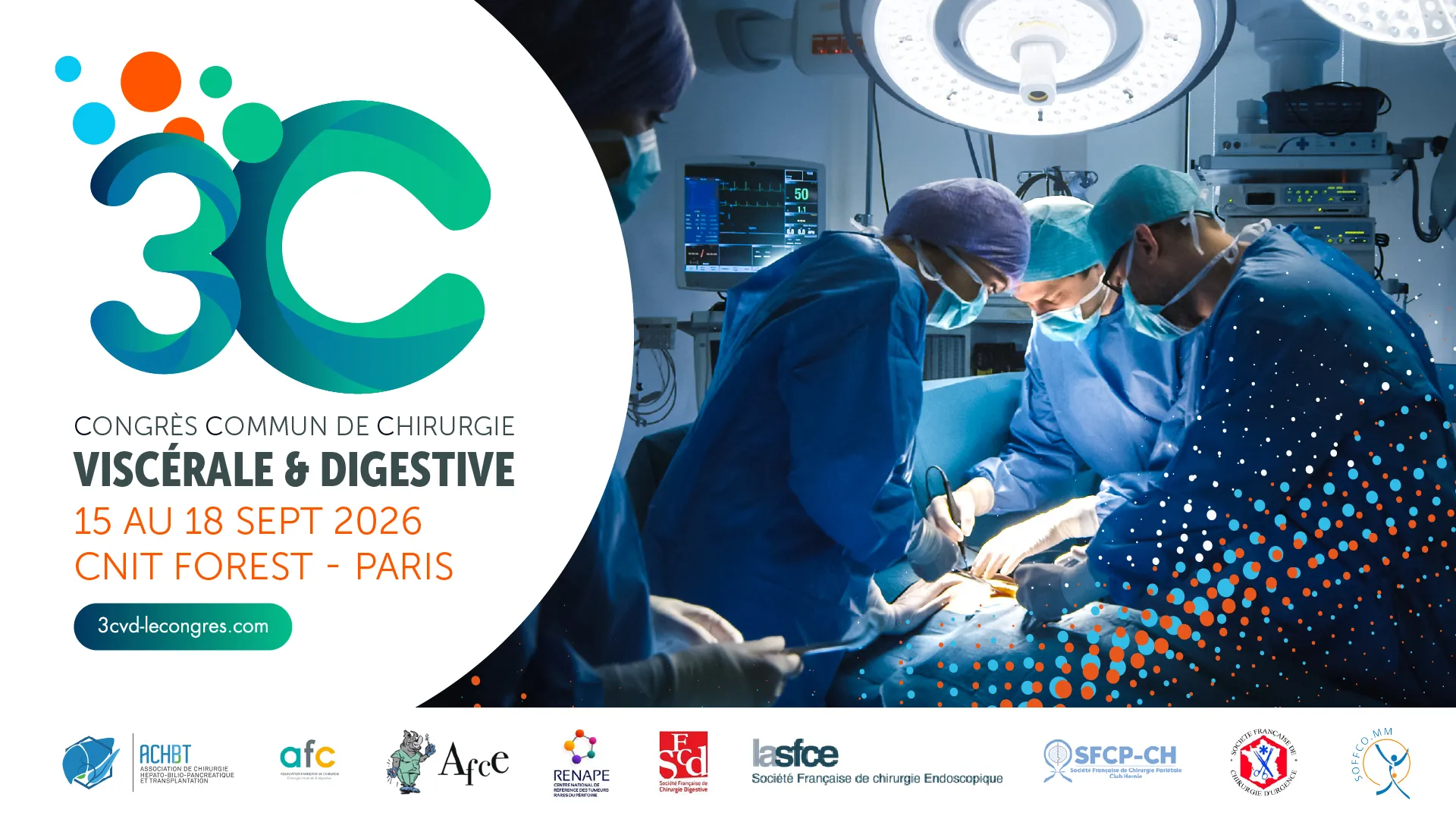 Affiche Congr&egrave;s 3CVD 2026 - Congr&egrave;s Commun de Chirurgie Visc&eacute;rale et Digestive